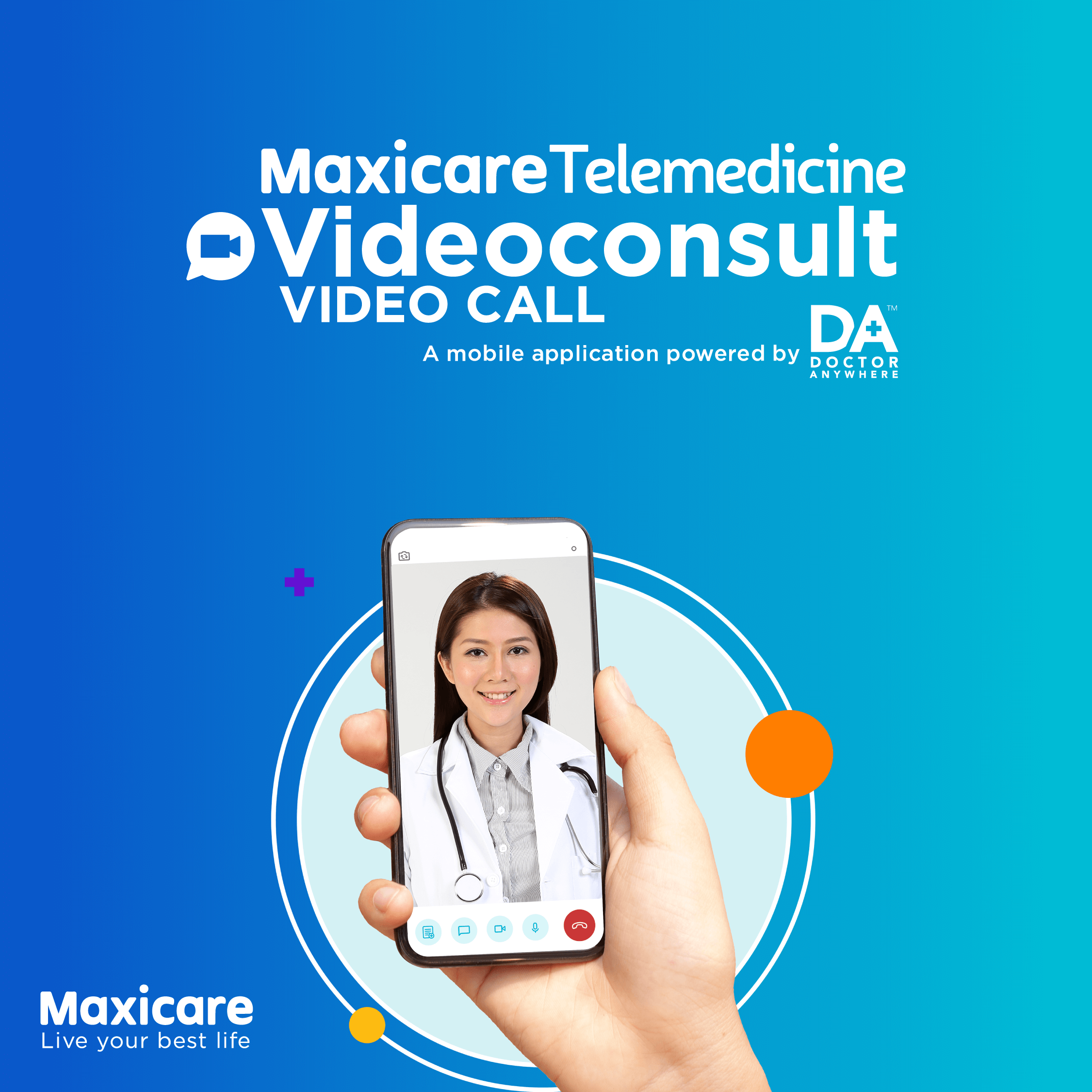 Image shows Maxicare telemedicine consultation via mobile video call with a doctor